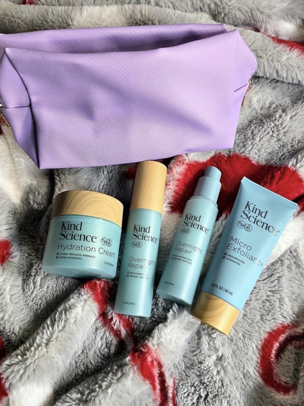 Kind Science Skincare Routine Bundle with Cosmetic Bag